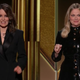 TIna Fey and Amy Poehler hosting the 2021 Golden Globe Awards